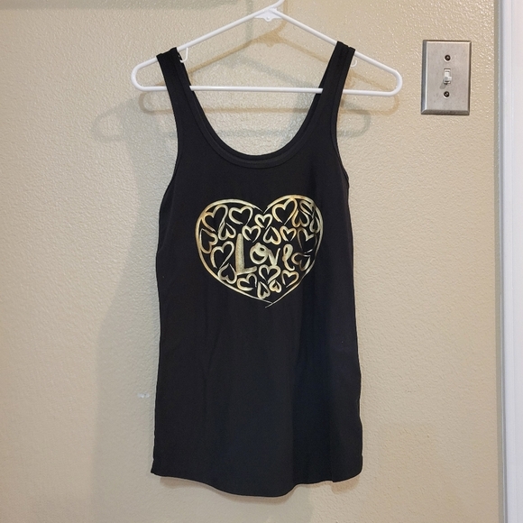 No boundaries Woman Black Gold Love Tank top Size Medium - Picture 1 of 5